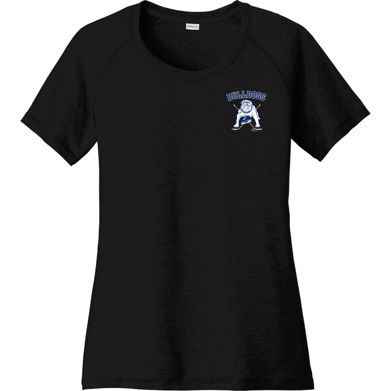 Chicago Bulldogs Ladies PosiCharge Tri-Blend Wicking Scoop Neck Raglan Tee