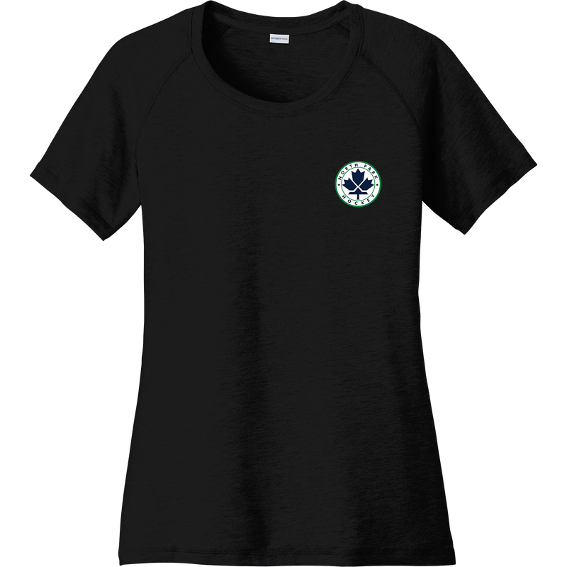 North Park Hockey Ladies PosiCharge Tri-Blend Wicking Scoop Neck Raglan Tee