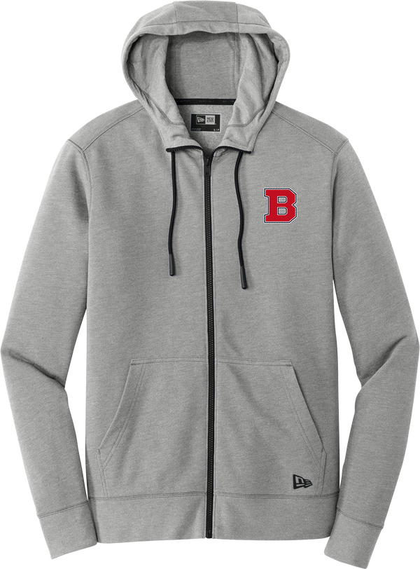 CT Bobcats New Era Tri-Blend Fleece Full-Zip Hoodie