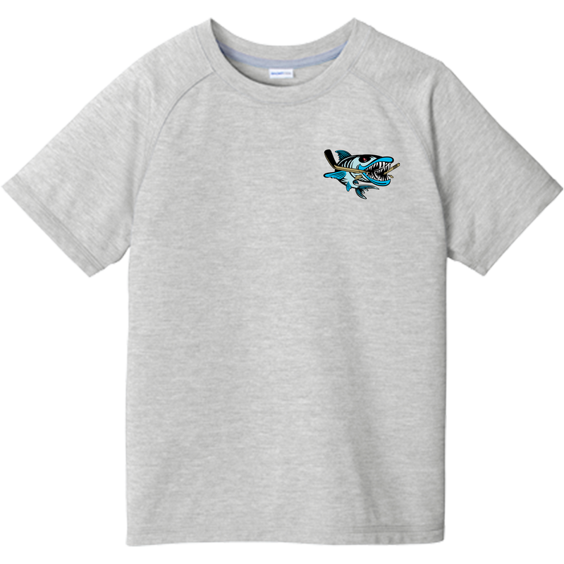 Boca Barracudas Youth PosiCharge Tri-Blend Wicking Raglan Tee